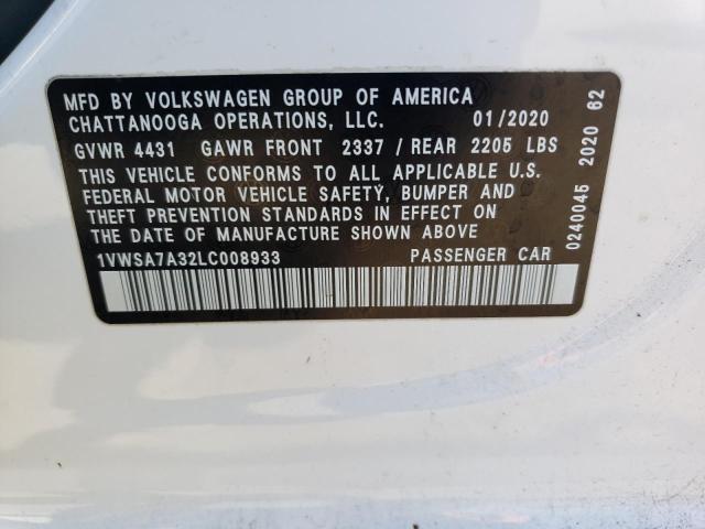 Photo 11 VIN: 1VWSA7A32LC008933 - VOLKSWAGEN PASSAT SE 