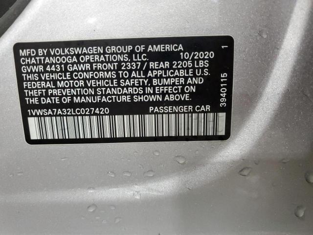 Photo 11 VIN: 1VWSA7A32LC027420 - VOLKSWAGEN PASSAT SE 