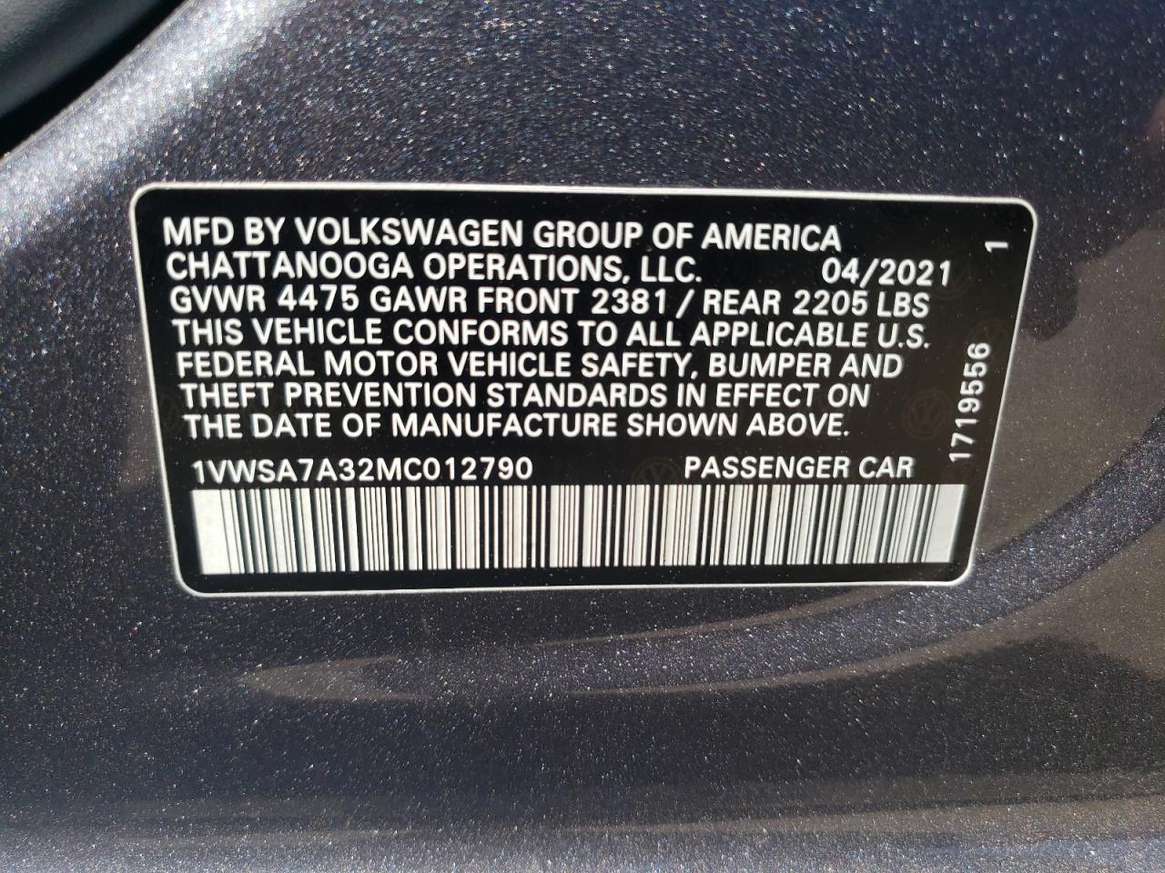 Photo 11 VIN: 1VWSA7A32MC012790 - VOLKSWAGEN PASSAT 