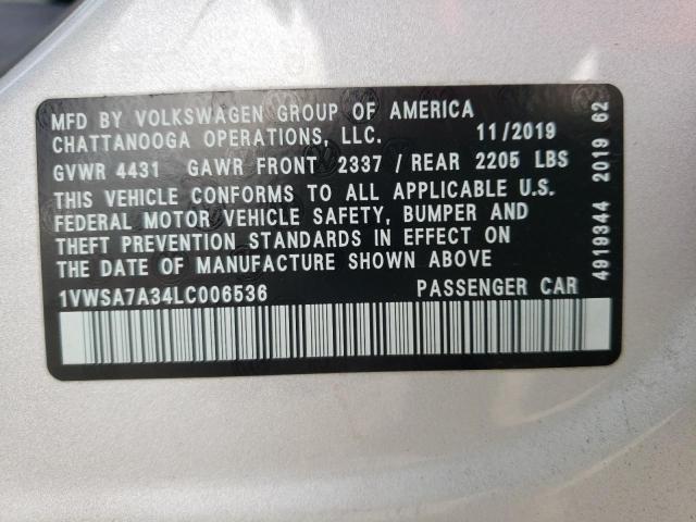 Photo 9 VIN: 1VWSA7A34LC006536 - VOLKSWAGEN PASSAT 