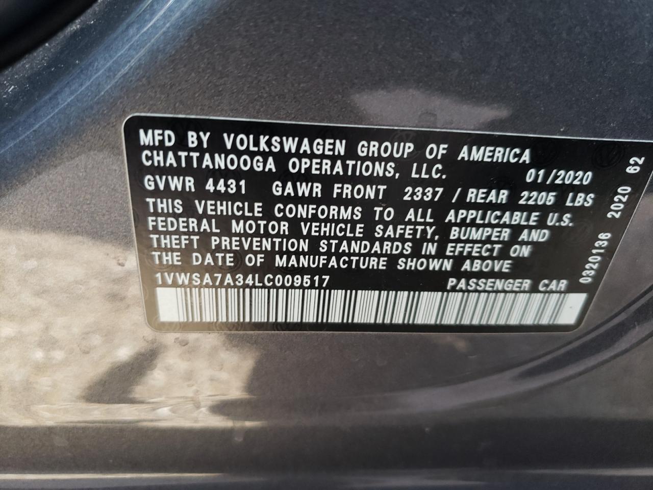 Photo 12 VIN: 1VWSA7A34LC009517 - VOLKSWAGEN PASSAT 