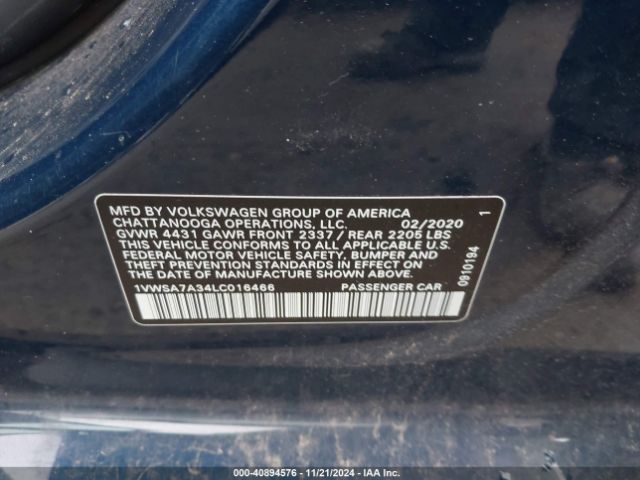 Photo 8 VIN: 1VWSA7A34LC016466 - VOLKSWAGEN PASSAT 