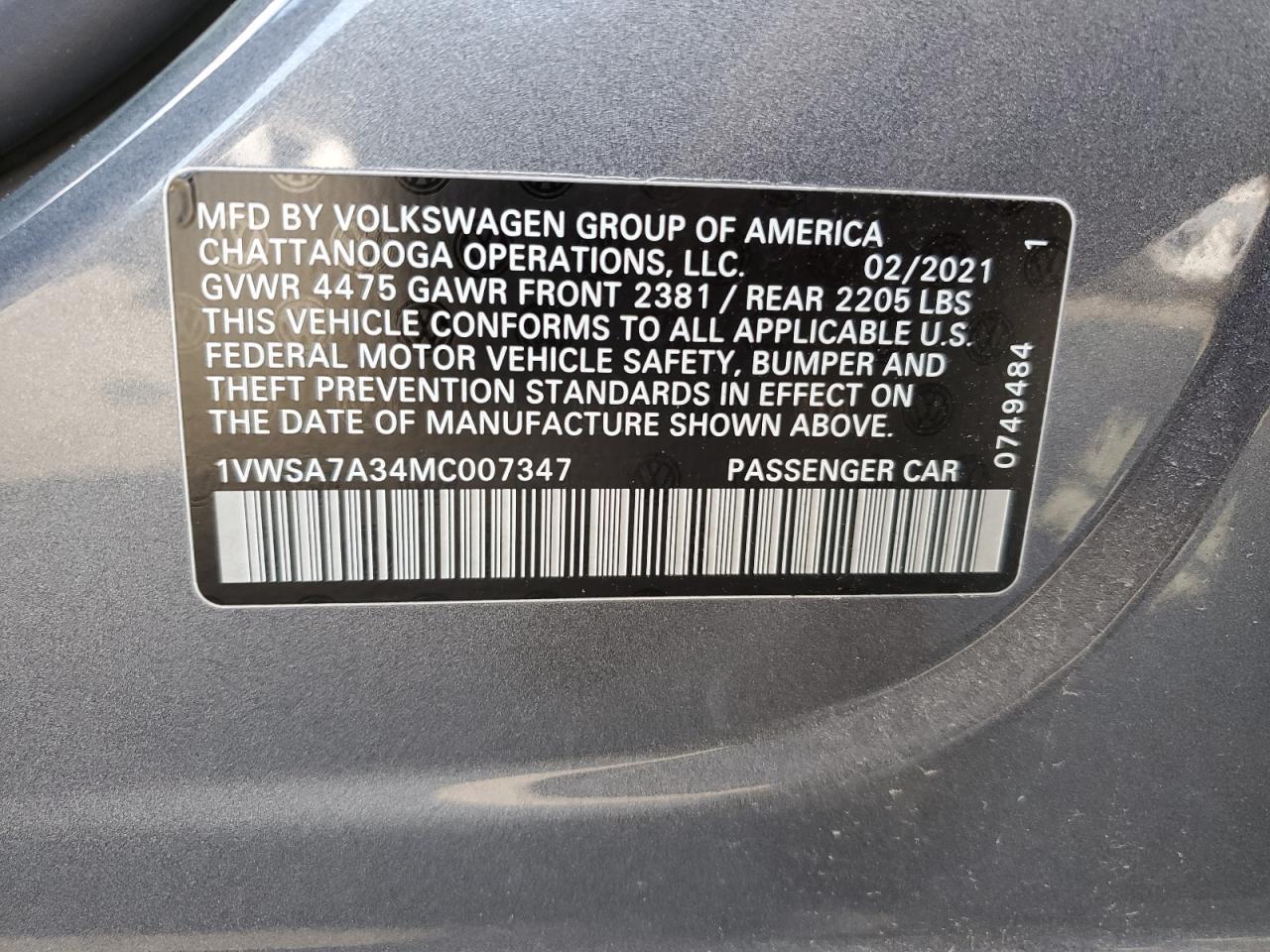 Photo 11 VIN: 1VWSA7A34MC007347 - VOLKSWAGEN PASSAT 