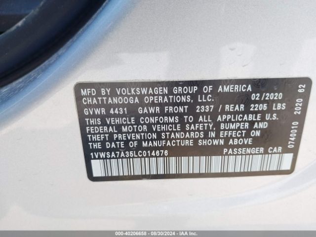 Photo 8 VIN: 1VWSA7A35LC014676 - VOLKSWAGEN PASSAT 