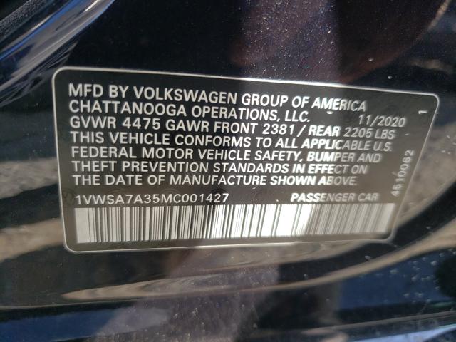 Photo 9 VIN: 1VWSA7A35MC001427 - VOLKSWAGEN PASSAT 