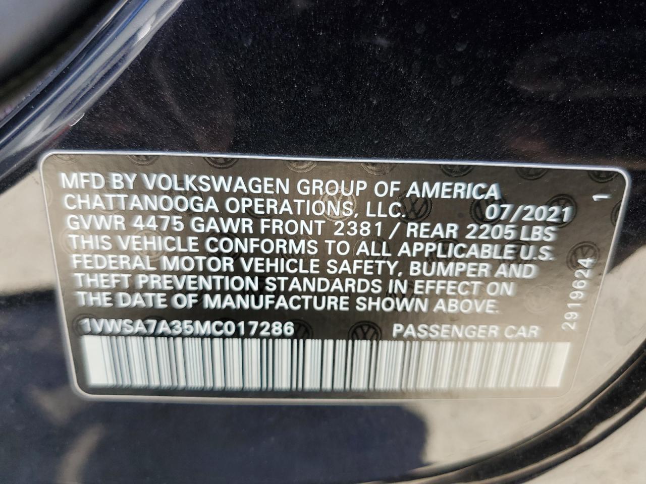 Photo 12 VIN: 1VWSA7A35MC017286 - VOLKSWAGEN PASSAT 