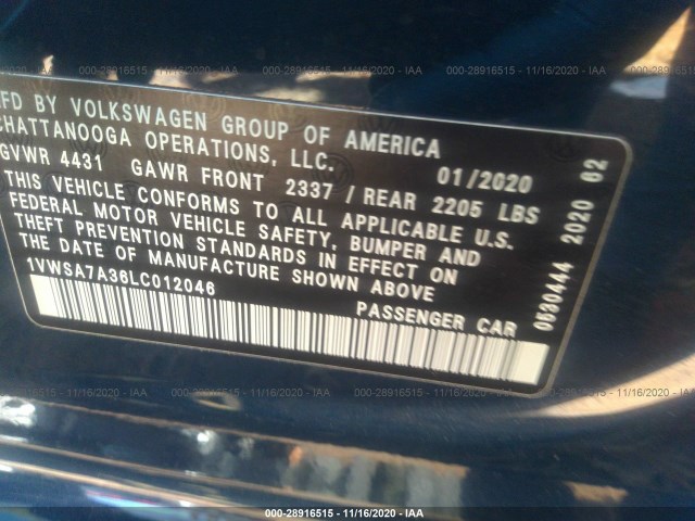 Photo 8 VIN: 1VWSA7A36LC012046 - VOLKSWAGEN PASSAT 