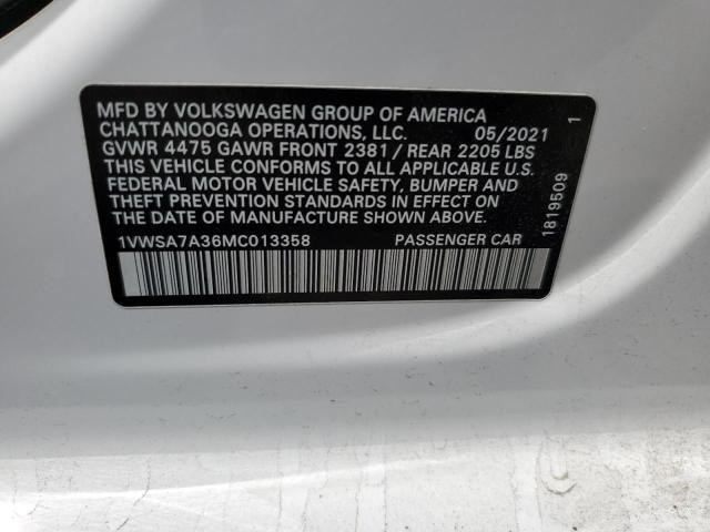 Photo 12 VIN: 1VWSA7A36MC013358 - VOLKSWAGEN PASSAT 