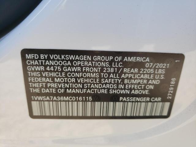 Photo 9 VIN: 1VWSA7A36MC016115 - VOLKSWAGEN PASSAT 