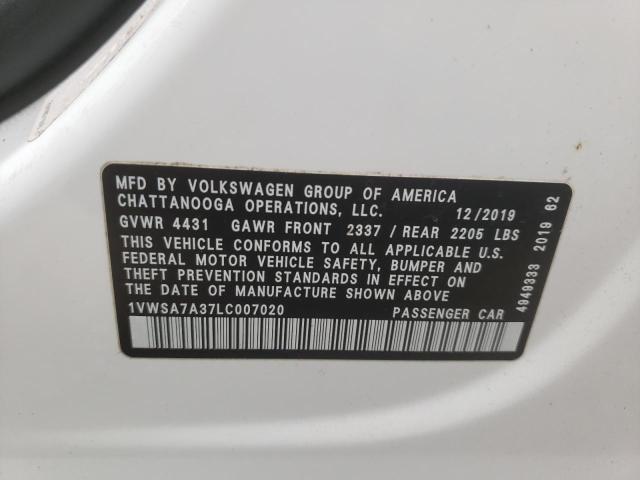 Photo 9 VIN: 1VWSA7A37LC007020 - VOLKSWAGEN PASSAT 