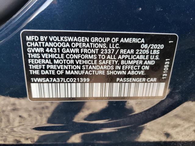 Photo 12 VIN: 1VWSA7A37LC021399 - VOLKSWAGEN PASSAT SE 