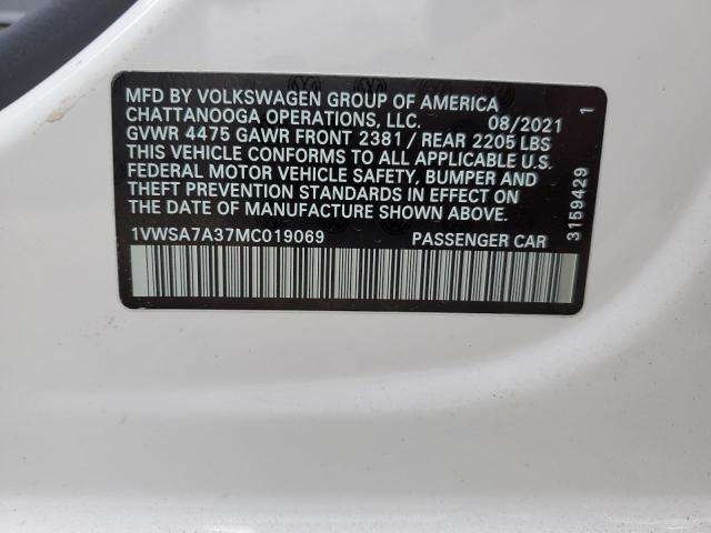 Photo 12 VIN: 1VWSA7A37MC019069 - VOLKSWAGEN PASSAT 