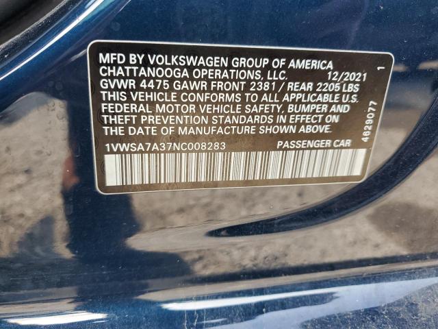 Photo 11 VIN: 1VWSA7A37NC008283 - VOLKSWAGEN PASSAT 