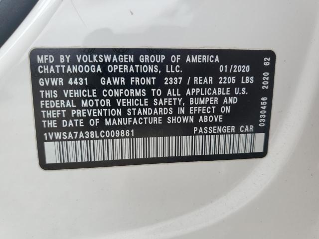 Photo 12 VIN: 1VWSA7A38LC009861 - VOLKSWAGEN PASSAT 