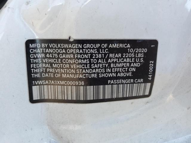 Photo 11 VIN: 1VWSA7A3XMC000936 - VOLKSWAGEN PASSAT SE 