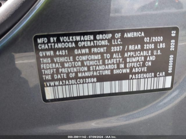 Photo 8 VIN: 1VWWA7A30LC013596 - VOLKSWAGEN PASSAT 