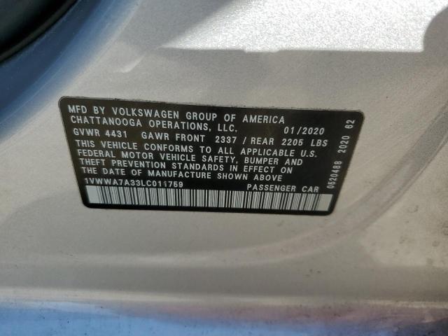 Photo 11 VIN: 1VWWA7A33LC011759 - VOLKSWAGEN PASSAT SE 