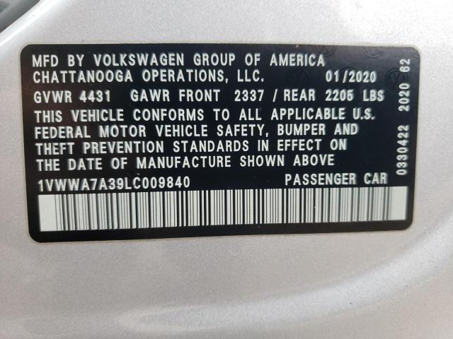 Photo 12 VIN: 1VWWA7A39LC009840 - VOLKSWAGEN PASSAT 