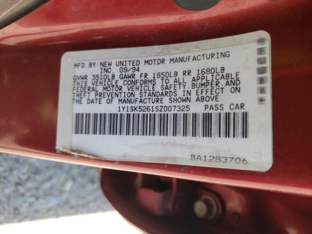 Photo 11 VIN: 1Y1SK5261SZ007325 - GEO PRIZM 