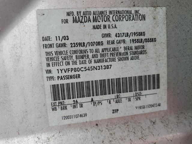 Photo 11 VIN: 1YVFP80C545N31387 - MAZDA 6 