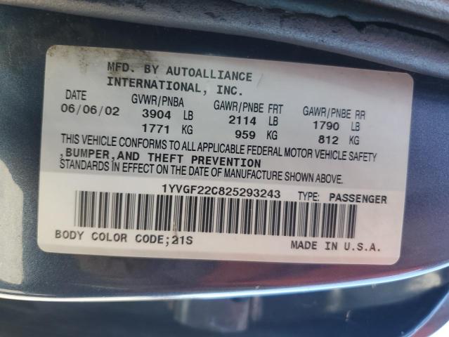 Photo 11 VIN: 1YVGF22C825293243 - MAZDA 626 LX 