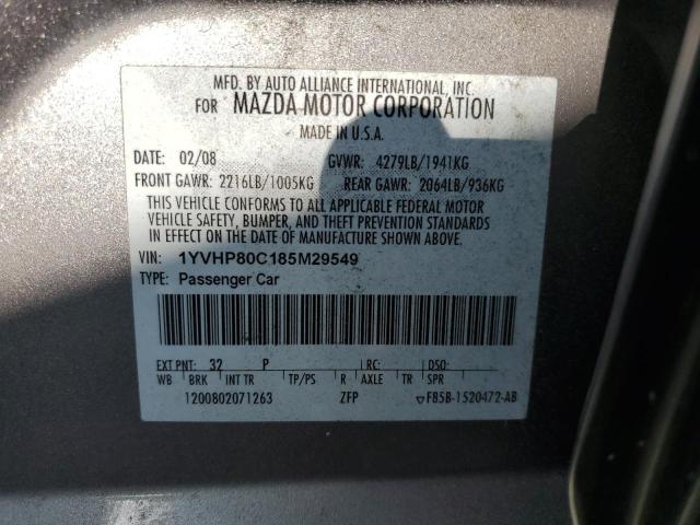 Photo 11 VIN: 1YVHP80C185M29549 - MAZDA 6 I 