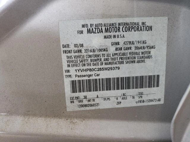 Photo 11 VIN: 1YVHP80C285M29379 - MAZDA 6 I 