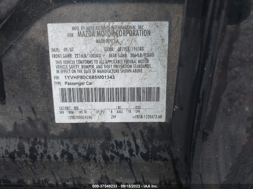 Photo 8 VIN: 1YVHP80C685M01343 - MAZDA 6 