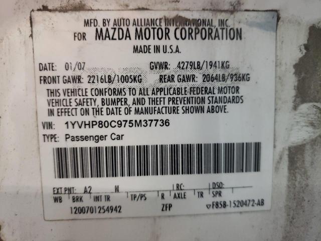 Photo 12 VIN: 1YVHP80C975M37736 - MAZDA 6 