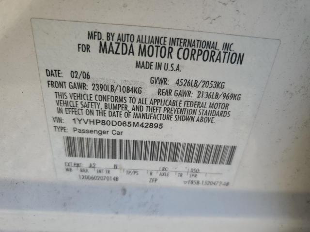 Photo 11 VIN: 1YVHP80D065M42895 - MAZDA 6 S 