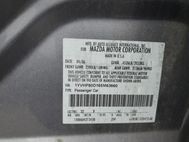 Photo 11 VIN: 1YVHP80D165M63660 - MAZDA 6 S 