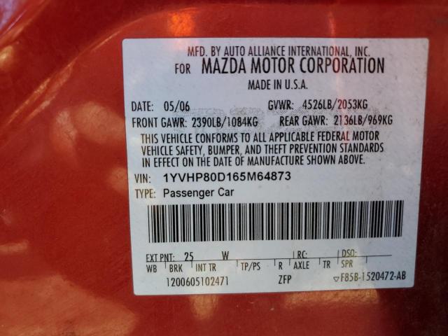 Photo 11 VIN: 1YVHP80D165M64873 - MAZDA 6 S 