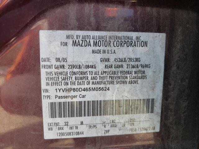 Photo 12 VIN: 1YVHP80D465M05624 - MAZDA 6 S 