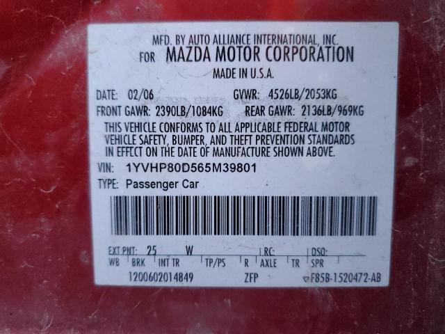 Photo 11 VIN: 1YVHP80D565M39801 - MAZDA 6 