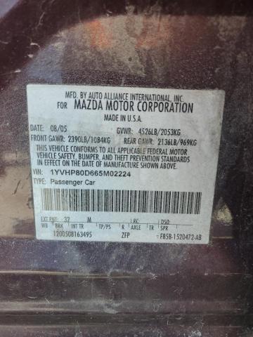 Photo 12 VIN: 1YVHP80D665M02224 - MAZDA 6 S 