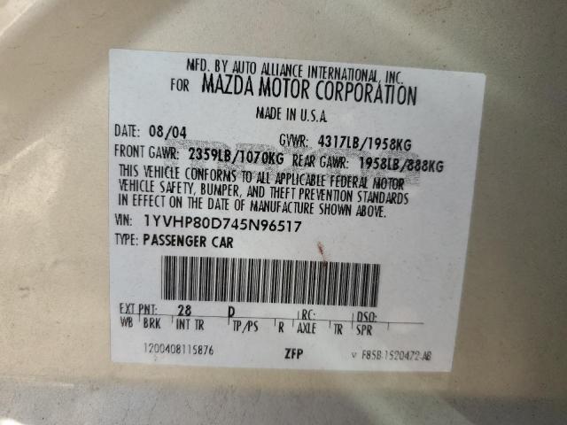 Photo 12 VIN: 1YVHP80D745N96517 - MAZDA 6 S 