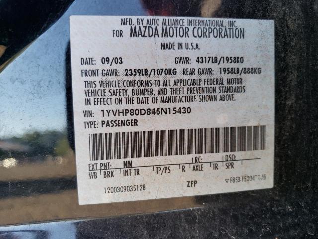 Photo 11 VIN: 1YVHP80D845N15430 - MAZDA 6 S 