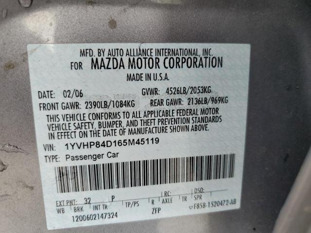 Photo 11 VIN: 1YVHP84D165M45119 - MAZDA 6 S 