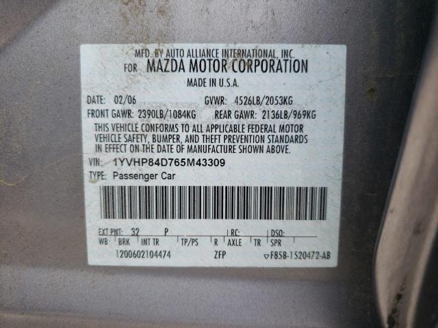 Photo 11 VIN: 1YVHP84D765M43309 - MAZDA 6 S 