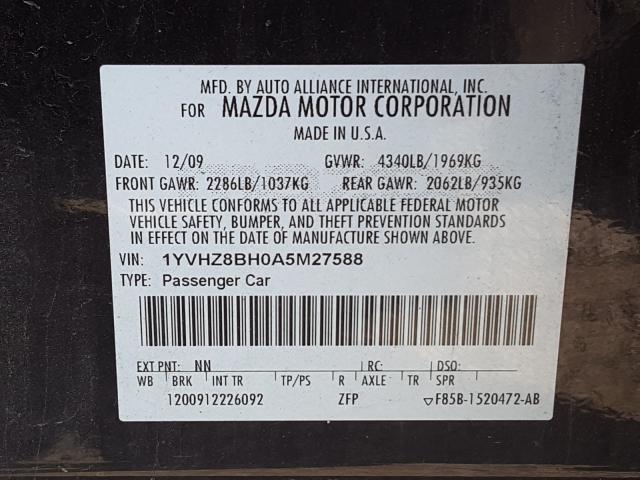 Photo 9 VIN: 1YVHZ8BH0A5M27588 - MAZDA 6 I 