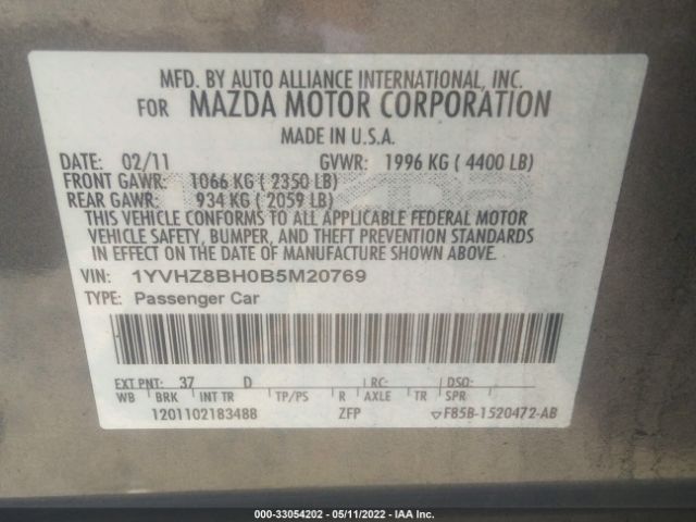 Photo 8 VIN: 1YVHZ8BH0B5M20769 - MAZDA 6 