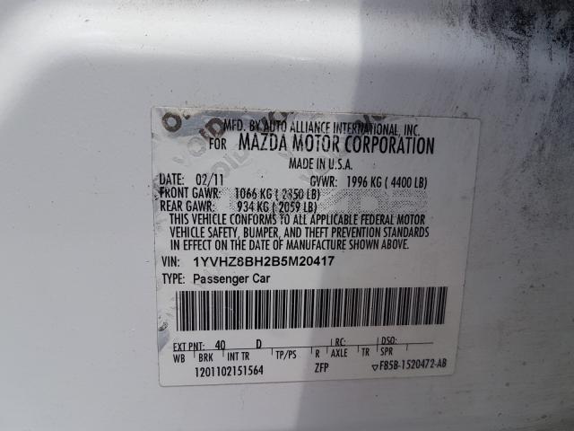 Photo 9 VIN: 1YVHZ8BH2B5M20417 - MAZDA 6 I 