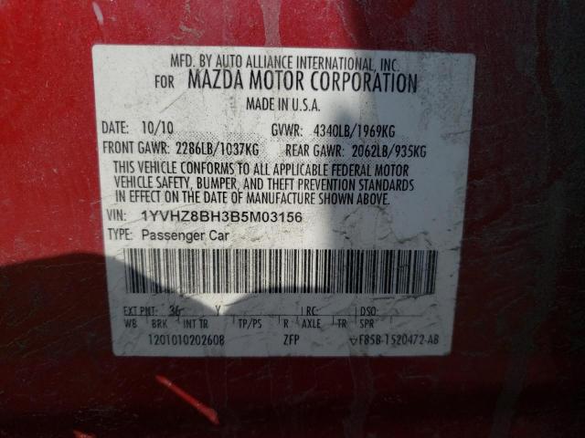 Photo 11 VIN: 1YVHZ8BH3B5M03156 - MAZDA 6 