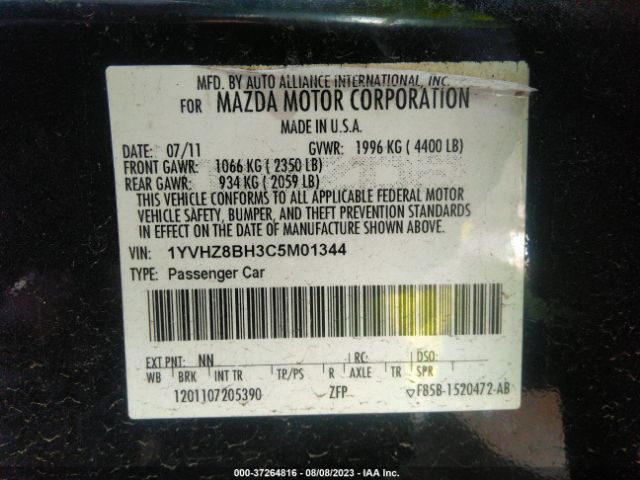 Photo 8 VIN: 1YVHZ8BH3C5M01344 - MAZDA MAZDA6 