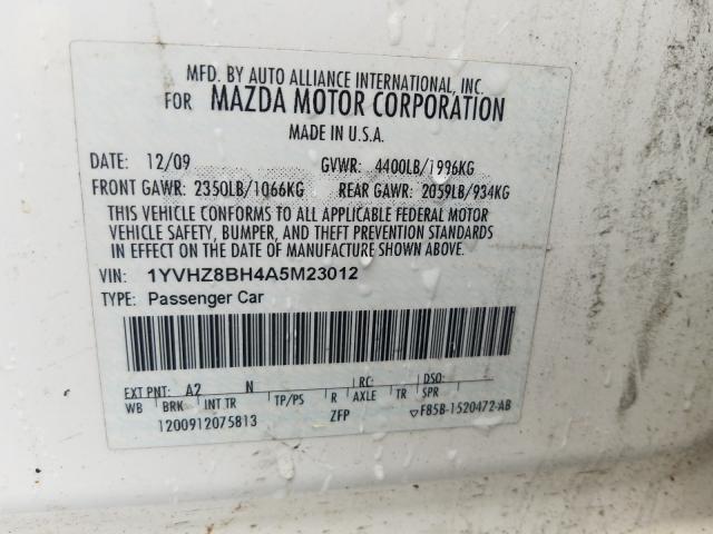 Photo 9 VIN: 1YVHZ8BH4A5M23012 - MAZDA 6 I 