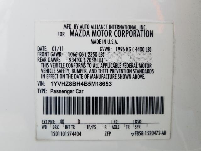 Photo 9 VIN: 1YVHZ8BH4B5M18653 - MAZDA 6 I 