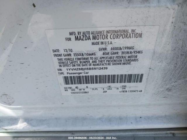 Photo 8 VIN: 1YVHZ8BH5B5M12439 - MAZDA 6 I 