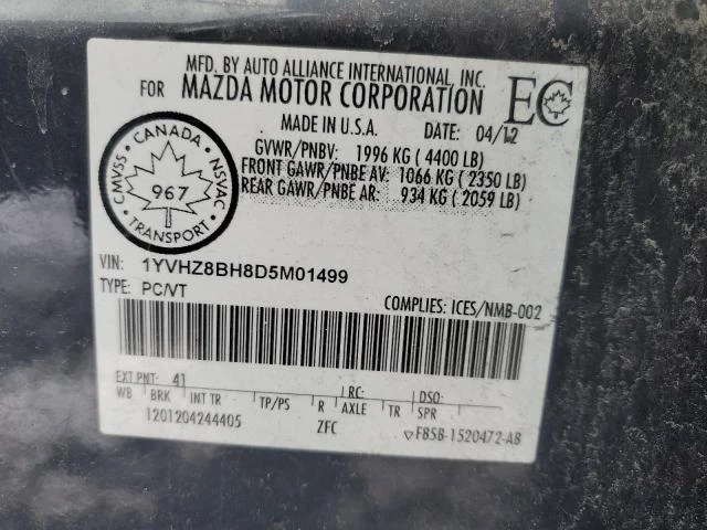 Photo 11 VIN: 1YVHZ8BH8D5M01499 - MAZDA 6 SPORT 