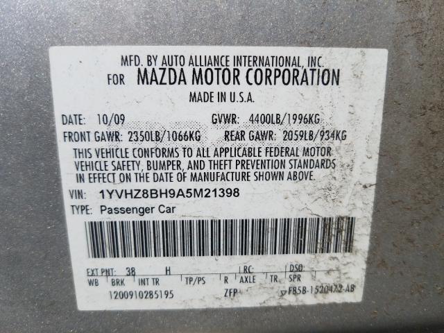 Photo 9 VIN: 1YVHZ8BH9A5M21398 - MAZDA 6 