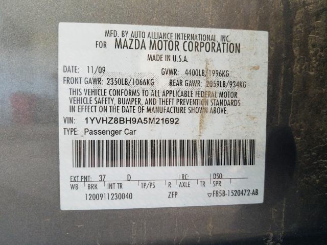 Photo 9 VIN: 1YVHZ8BH9A5M21692 - MAZDA 6 I 